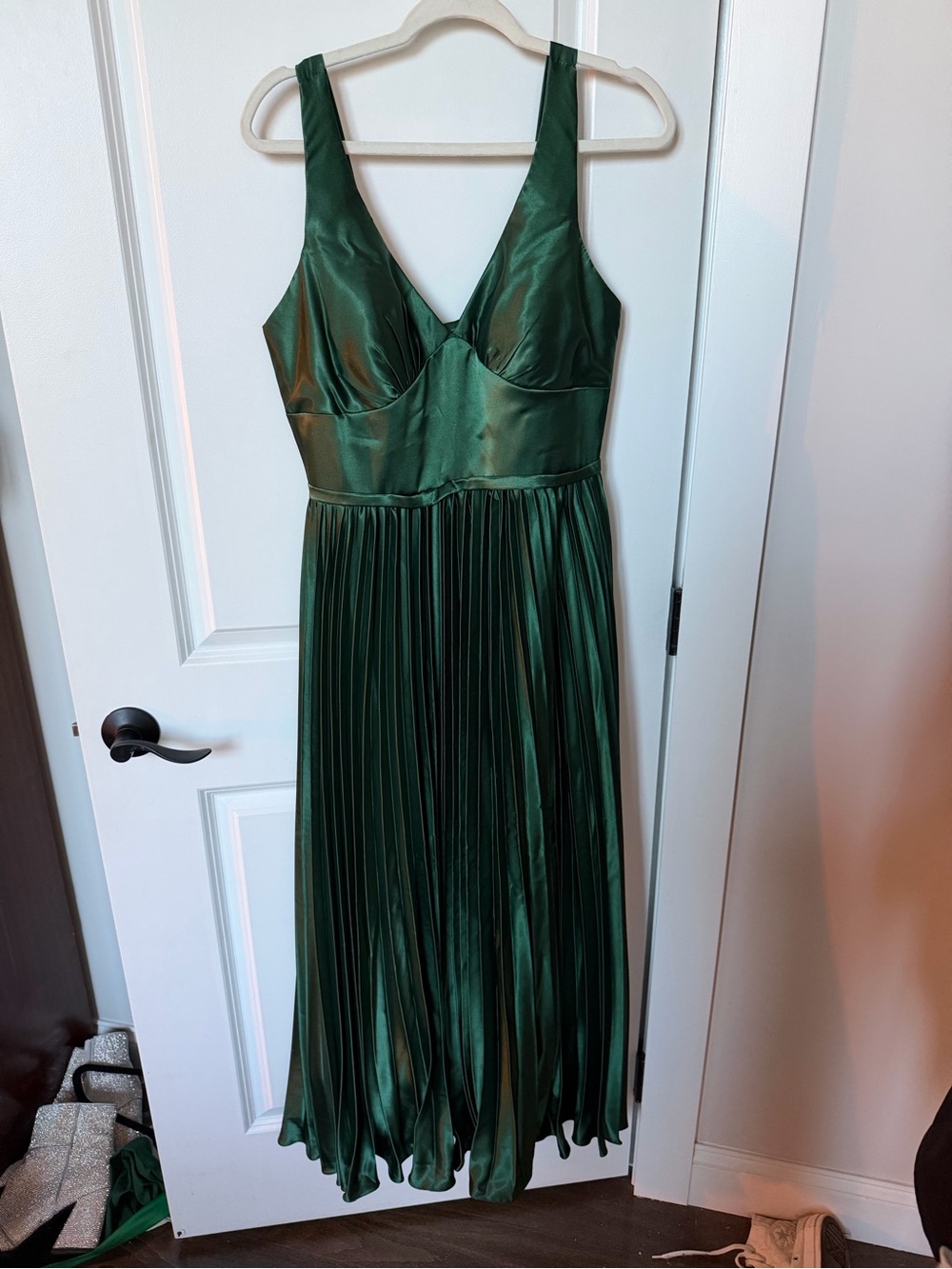 NWT Satin Green wedding guest dress